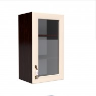 Corp superior 40 vitrina cu 1 usa Zebra MDF vanilie simplu